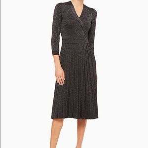 kate spade metallic wrap sweater dress